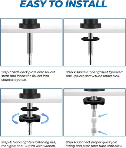 WEWE Drinking Water Faucet, Lead-Free Kitchen Water Filter Faucet for Reverse Osmosis or Water Filtration System, RO Faucet, Matte Black