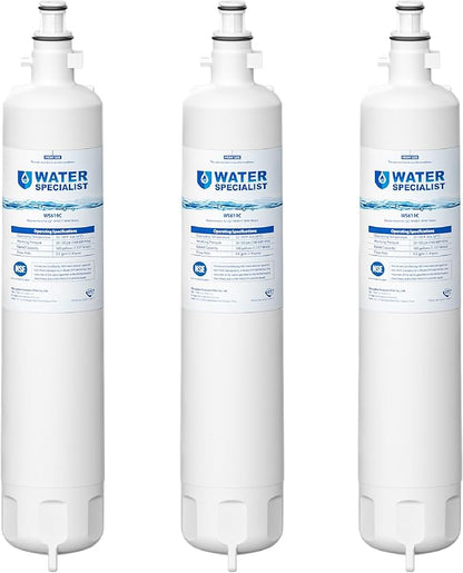 Waterspecialist WS619C Replacement for GE® RPWFE®, RPWF (Built-in CHIP) Refrigerator Water Filter, Compatible with GYS22GMNES, GYE22HSKSS, PYE22PELDS, GFE26GMKES, GFE28GYNFS, PFE28KYNFS, 3 Filters