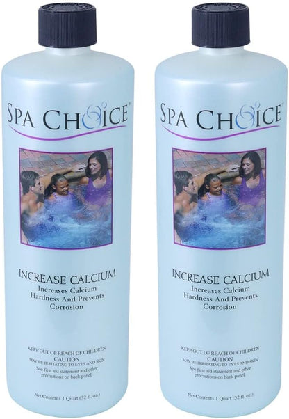 SpaChoice 1-Quart 2-Pack Premium Increase Calcium, Liquid Calcium Hardness Increaser Hot Tub, Made in USA