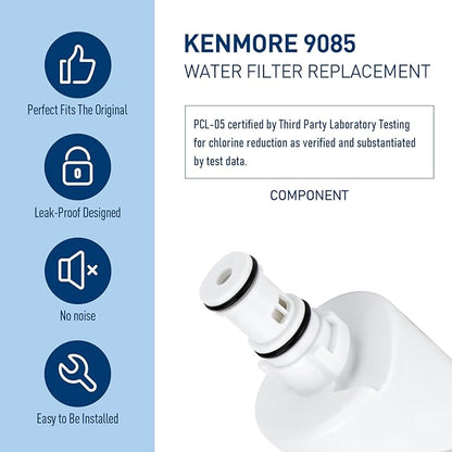 9085 Water Filter Replacement for Kenmore 46-9085, 9085, 4609085, 46-90102, 90102, 4690102, 46-9902, 46-9908, 9908 (2 Pack)