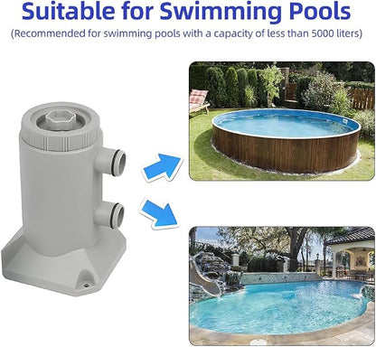 Kavolet Pool Filter Pump, Cartridge Filter Pump for Above Ground Pools 530 GPH 250L/H Flow Rate Low Noise Improved Circulation Filtration Water Filter Pump Cartridge with 2 Hose/Filter Cartridge
