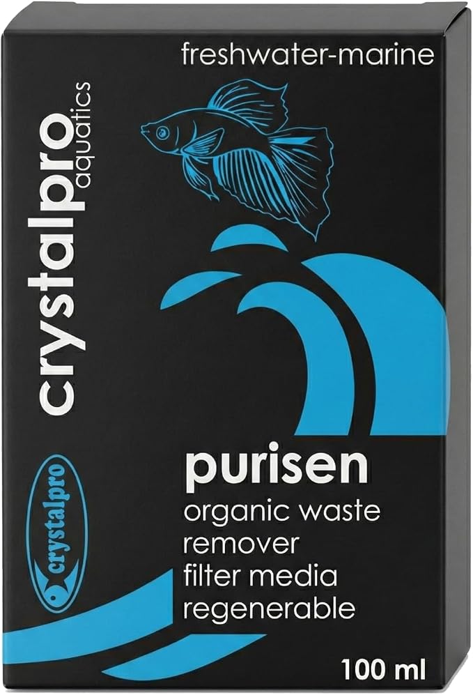 Crystalpro Purisen 100ml - Organic Waste Filtration Resin for Crystal Clear Aquarium Water - Regenerable - Fresh and Saltwater