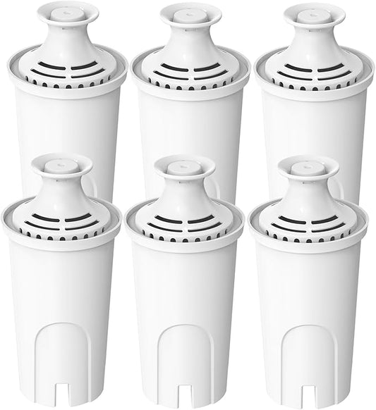 Replacement for Brita® Filter, Pitchers and Dispensers, Classic 35557, OB03, Mavea® 107007, Replacement for Brita® Pitchers Grand, Lake, Capri, Wave and More (6 Pack)