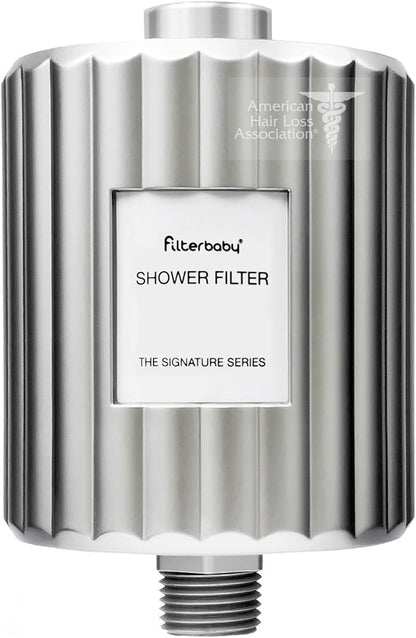 Filterbaby Signature Shower Filter, Sensitive Skin & Hair, Expert Developed | Lab Tested to Reduce up to 99% Chlorine & Chloramine, Reduce Common Water Impurities, Strong Water Flow, Easy Install, Chrome