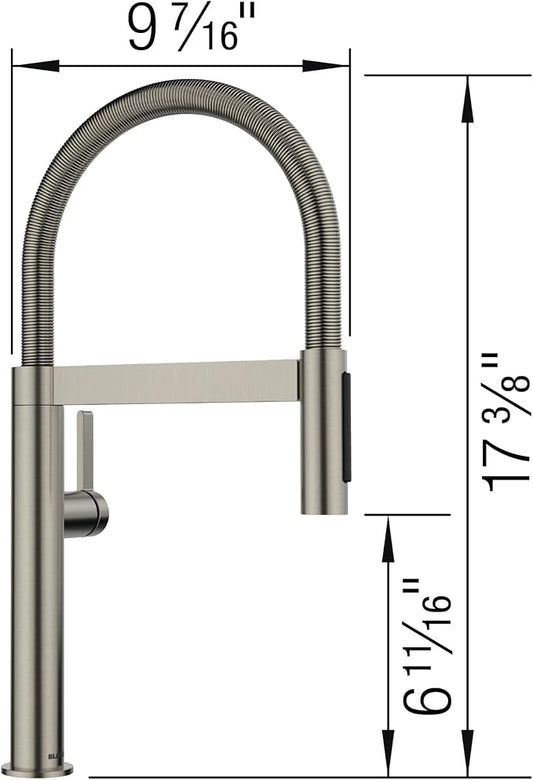 Blanco 443253 Culina II Mini Semi-Pro Kitchen Faucet - 1.5 GPM - Satin Platinum