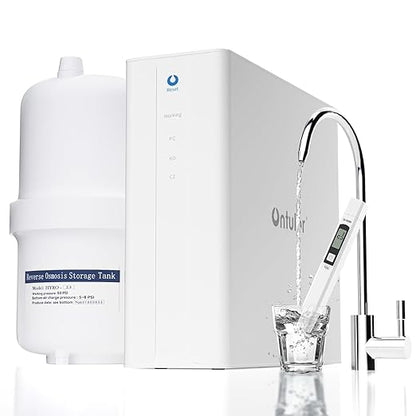 Ontulor S3OP Reverse Osmosis System 9 Stage Water Filter Reduces PFAS, PFOA/PFOS, TDS, Lead, Chlorine, Bad Taste & Odor NSF/ANSI 42 Certified TDS Meter Included（S3OP-with Tank System）