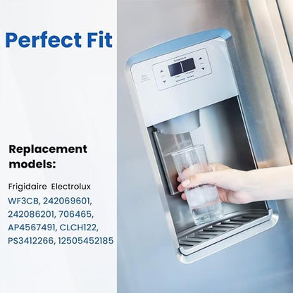 WF3CB Water Filter Replacement, HP006 Compatible with Frigidaire WF3CB, Pure Source 3, WF425, 706465, 242069601, 242086201, 242017800, Height 9 inches, 2 Count