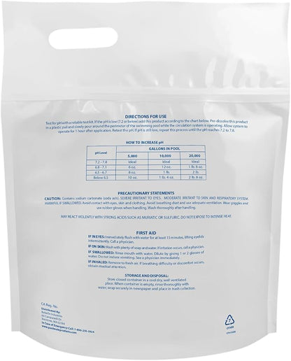 Pool Mate 5-Pounds Premium pH Up for Pools, 100% Sodium Carbonate