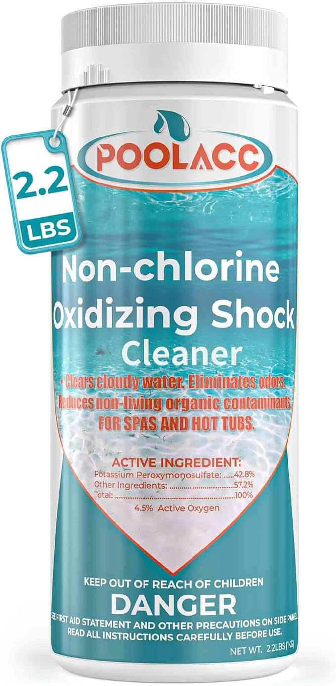 35.2oz Non-Chlorine Spa Shock Oxidizing Cleaner for Hot Tub, Chlorine-Free Water Care & Enhanced Cleaner for Hot Tubs, Spas and Pools, Quick Dissolving, Fast-Acting - 2.2 Lbs.