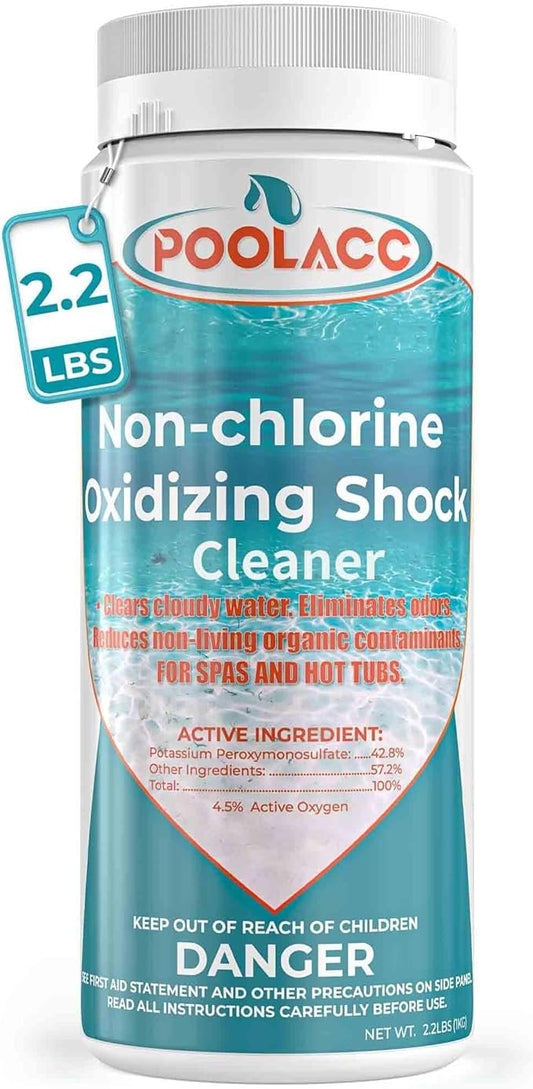 35.2oz Non-Chlorine Spa Shock Oxidizing Cleaner for Hot Tub, Chlorine-Free Water Care & Enhanced Cleaner for Hot Tubs, Spas and Pools, Quick Dissolving, Fast-Acting - 2.2 Lbs.