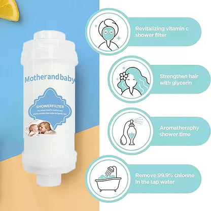 Shower Filter Vitamin C Replacement Cartridge Bathroom Accessories for Hard Water Filter Remove Chlorine Fluoride Heavy Metals Improves Skin Condition Protects Hair Blueberry Scent