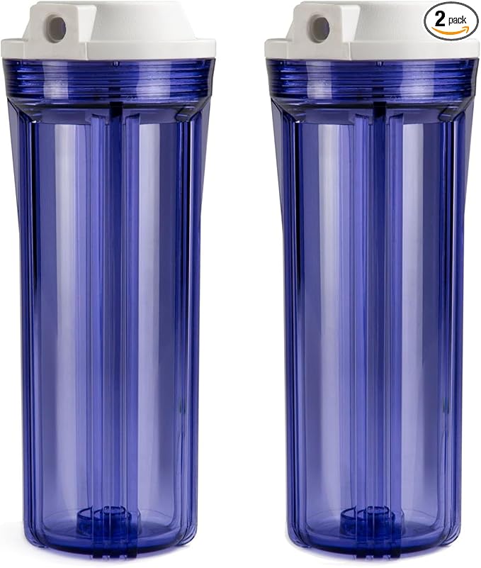 iSpring HC12X2 1/4'' Clear Water Filter Housing for RCC Series Reverse Osmosis System, Pack of 2, (Compatible with iSpring RCC Series Systems with NSF Certified Mark)