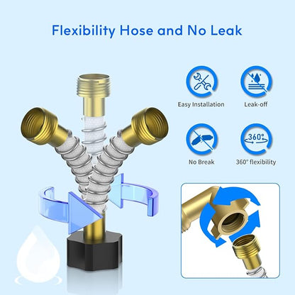 Lifefilter RV Water Filter with 90 Degree Elbow and Flexible Hose Protector | Reduces Chlorine, Bad Taste, Odor in Drinking Water, Dedicated for RVs Campers Marines, 3 Pack