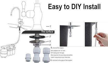 Drinking Water Faucet, for Under Sink Water Filter System Kitchen Bar Sink RO Faucet, Brushed Gold