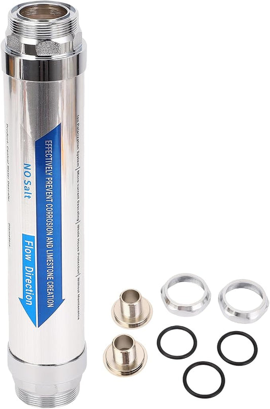Water Softener System No Salt Magnetic Water Descaler Scale Remover for Whole House Shower Dishwasher Solar Heater Stainless Steel Compact (3/4 inch (DN20))