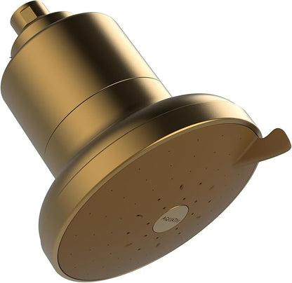 AquaTru Shower - Advanced Shower Filter Removes Impurities from Hard Water to Support Healthy Skin, Scalp, Hair, Reduce Breakage, and Enhance Your Beauty and Self-Care Routine (Brushed Gold)