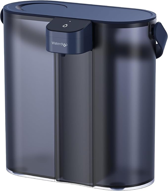 Waterdrop Compact Electric Water Filter Pitcher, 200-Gallon Rechargeable Instant Powerful Dispenser, NSF/ANSI 42&53&401, Reduce PFOA/PFOS, Lead, Chlorine, 14-Cup, Blue, with 1 Filter, NOT Reduce TDS