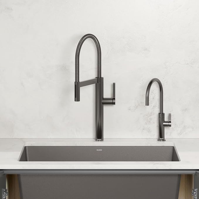 Blanco 527475 Culina II Pull-Down Semi-Pro Kitchen Faucet - 1.5 GPM - Satin Dark Steel