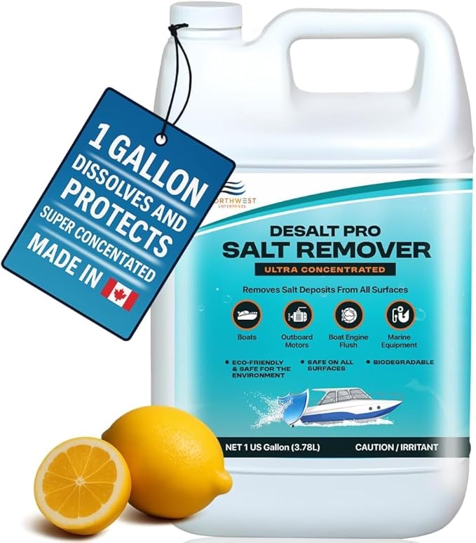 NORTHWEST ENTERPRISES Salt Remover Concentrate that Rinses Salt Off from Boats, Vehicles, Trailers, Engines and More - DeSaltPro Neutralizer - Salt Gone (1 Gallon)