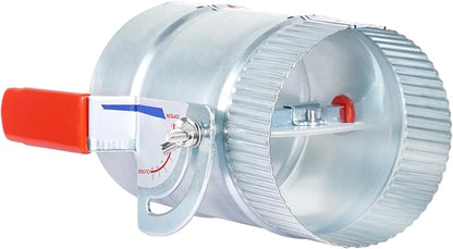 TOP-VIGOR 4 Inch HVAC Duct Manual Volume Backdraft Damper, Galvanized Iron Airflow Control for HVAC, Range Hoods, Fans, Pellet Stove Pipes, Dryer Vents, Adjustable Volume Damper with Sleeve (1 Pc)