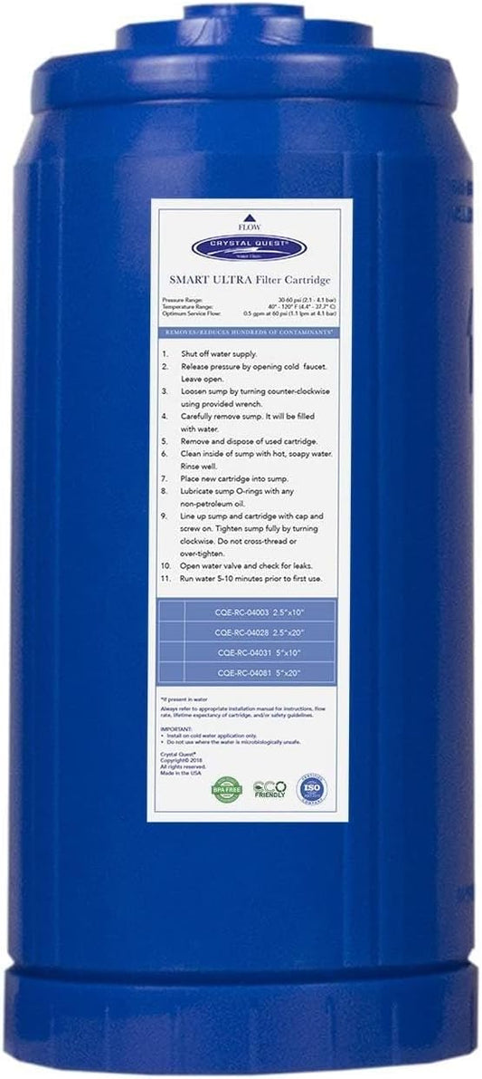 SMART Replacement Filter | 4-5/8" x 9-3/4" SMART Ultimate Cartridge | CQE-RC-04029 | Crystal Quest