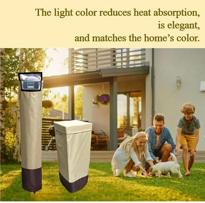 Water Softener Covers for Outside Units,16’’D×35’’H,11’’D×55’’H,Water Softener Cover Outdoor,All-Weather Protection,Cover for Water Softener Outside,Beige&Tan