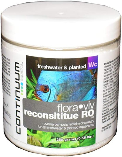 Continuum Aquatics Flora Viv Reconstitute RO – Reverse Osmosis Mineral Ion Supplement for Freshwater and Planted Aquariums 250-g