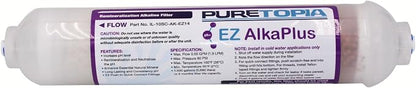 PureT Alkaline Remineralization RO Filter, 2"x10", 1/4" EZ Connect | NSF certified, raises pH, adds calcium & magnesium - RO system mineral enrichment - Homeowners upgrading RO water