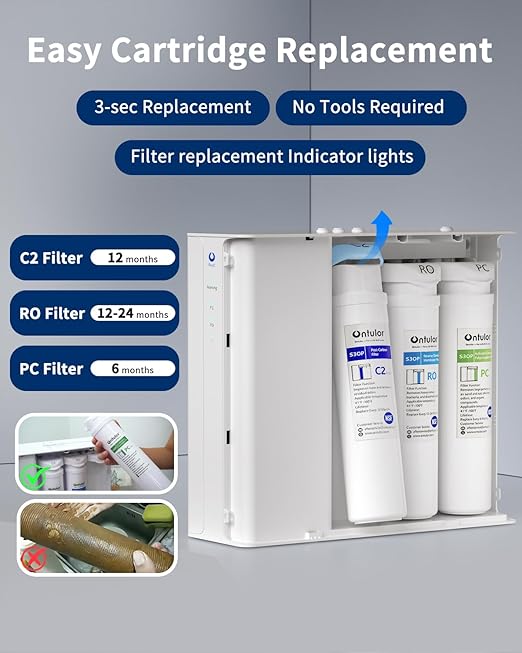 Ontulor S3OP PC Activated Carbon Polypropylene Filter, Reduces Chlorine, Odor & Sediment – Pre-Filter Replacement Cartridge for Ontulor S3OP System (S3OP-With Tank-PC)