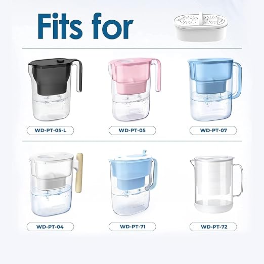 AQUA CREST PF-01A Water Filter Replacement for Waterdrop® Pitchers, 1 Pack | Replacement for Waterdrop® Pitcher and Dispenser, Reduces Lead, PFAS, PFOA/PFOS, Chlorine, Last Up to 3 Months or 200 Gallons