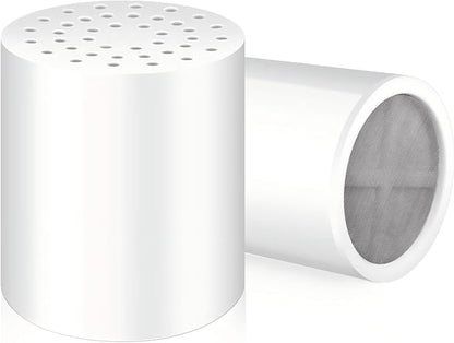2-Pack 20-Stage Shower Filter Universal Replacement Cartridges - Suitable for Hard Water Purifiers, Removes Chlorine, Heavy Metals, Iron, Other Sediments, Softens Water, Improves Skin and Hair