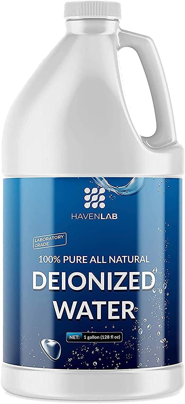 Deionized Water - Demineralized (1 Gallon) Purification Softener for Washing & Cleaning, Automotive Battery Cooling, Laboratory Equipment, Watering Plants, Agua Desionizada Desmineralizada