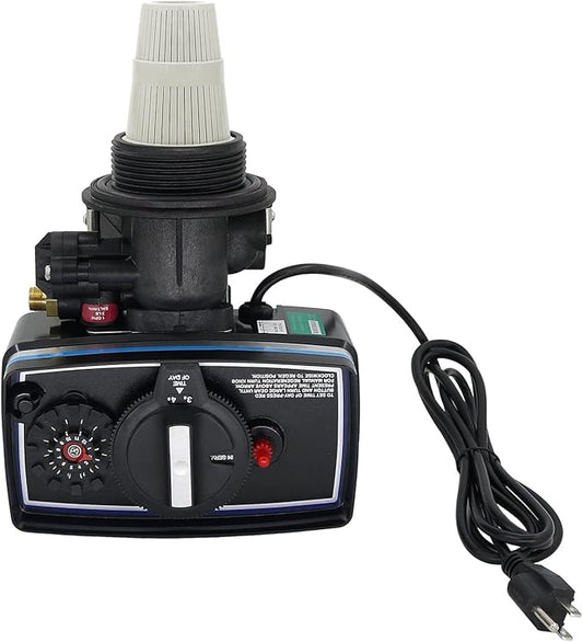 110V Time Clock Control Valve for Water Softener 9''-11'' Diameter Tank 3W Clock Control Valve Replacement with English Manual
