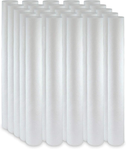 Max Water Slim Blue 5 Micron 20 inch x 2.5 inch Whole House Melt-Blown Polypropylene Sediment Water Filter Replacement Cartridge (Pack of 25)