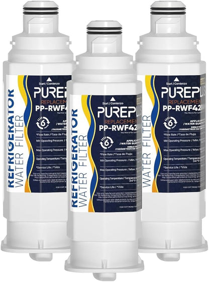 PUREPLUS Replacement for Samsung HAF-QIN/EXP,DA97-08006C,RF28R7351SG,RF28R7201SR, RF28T5001SR,RF24R7201SR,RS27T5200SR，RF23M8590SG,Refrigerator Water Filter,Reduces PFOA/PFOS & Chlorine,3 Pack
