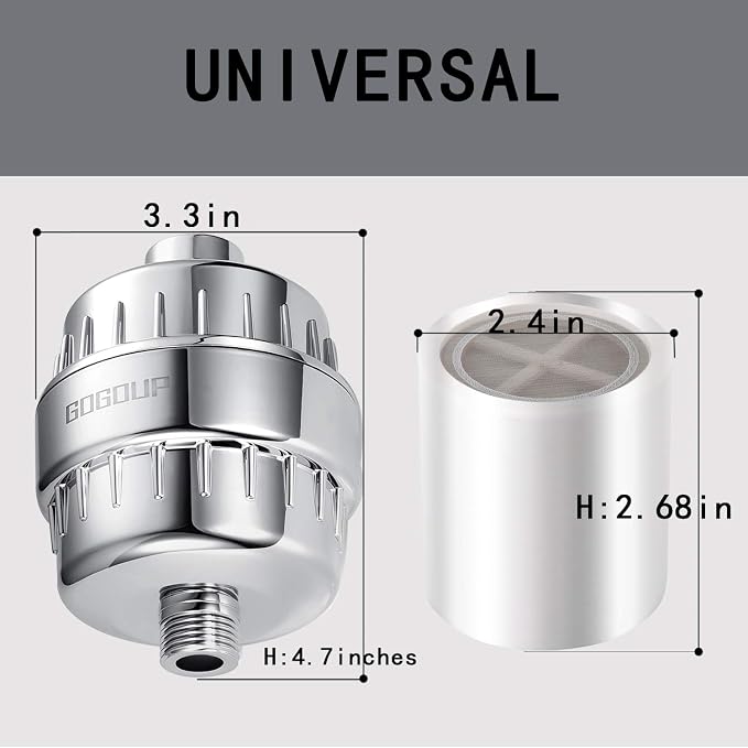 Shower Filter Replacement Cartridge for Hard Water Universal (2Pcs)