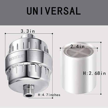 Shower Filter Replacement Cartridge for Hard Water Universal (2Pcs)