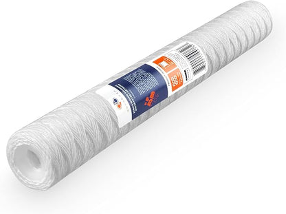 Aquaboon 5 Micron 20 x 2.5 Whole House String Wound Water Filter Replacement Cartridge for Well Water Filtration Compatible with WP5BB20P, 2-Pack