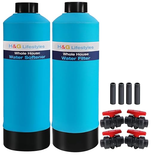 H&G Lifestyles Whole House Water Softener 32,000 Grains Water Filter System,Remove Calcium Magnesium Heavy Metal Odor, Improve Water Taste, Whole House Water Filtration