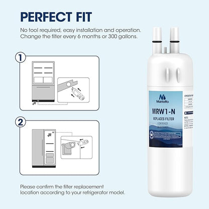 MARRIOTTO EDR1RXD1 Refrigerator Water Filter Compatible with W10295370A, WHR1RXD1, KAD1RXD1, Filter 1, W10295370, P4RFWB, P8RFWB2L, 46-9930, 46-9081 and W10311524 Air Filter (2+3)