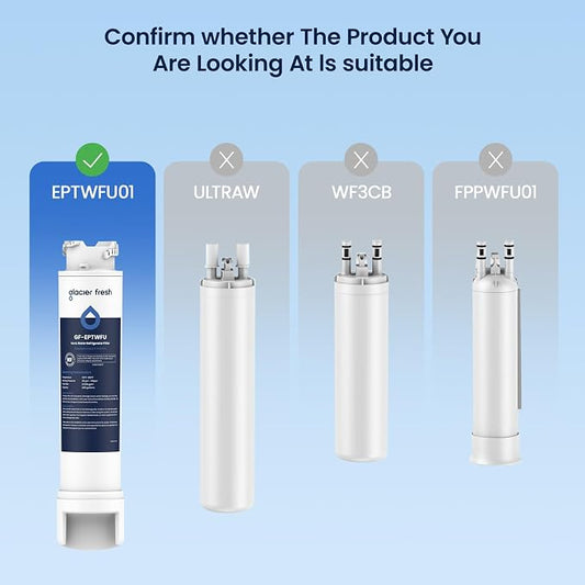 GLACIER FRESH GF-EPTWFU Water Filter, Compatible with EPTWFU01, 1 Pack | EWF02, Pure Source Ultra II, Pure Source Ultra 2, 012505454226, 4562222, 807946701