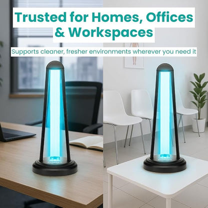 AirShield+ UV Light Sanitizer for Whole Room, UVC Lamp with Remote Control, 3 Timer Settings & Auto Safety Shutoff, Spare Bulb Included, Portable Ultraviolet Light for Home & Office