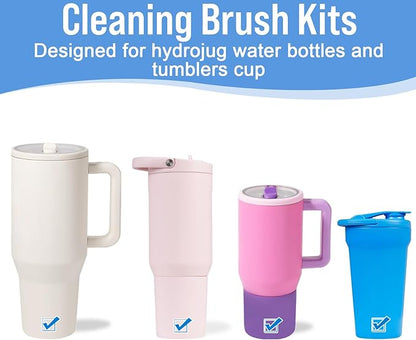 XANGNIER 5 Pcs Water Bottle Cleaner Brush Set for Hydrojug 20 oz/32 oz/40 oz Cup,Multifunctional Bottle Brush and Long Straw Cleaner Brush,Cleaning Kit for Owala/Stanley/Yeti Tumbler Cup Accessories
