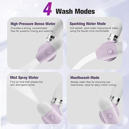 4 Modes Kitchen & Bathroom Water Filter for Sink Faucet with 2pcs Replacement Filters - 720° Rotating Sink Faucet Aerator for Skin Care - Hydrate & Brighten Skin with 15/16’’ Male Thread