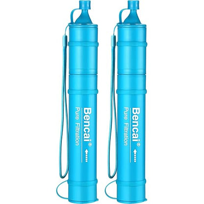 4-Stage 0.1 Micron Ultrafiltration Water Filter Straw | 3-Section Detachable for Easy Backwash | for Outdoor, Survival & Emergency, 2-Pack
