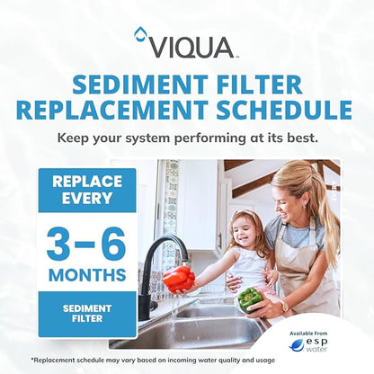 VIQUA CMB-110-HF 1 Micron High Flow Sediment Water Filter 4.5 x 10 Inches, Universal 10-Inch Whole House Water Filter Housing, Reduces Sediment, Rust, Dirt, and Protects UV Systems