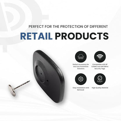 19MM Flathead GROOVED Pins for Retail Security Tags EAS Loss Prevention – 1000 Count – Checkpoint Security Compatible for Theft Prevention – for Apparel, Accessories, Others by BullsEye Protection