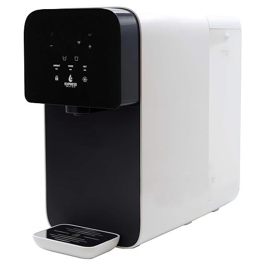 Express Water ROC001 UV Countertop Water Filter System – Hot, Room, Ambient Reverse Osmosis – 5 Stage RO Water Filter System with UV Water Purifier – No Installation Required