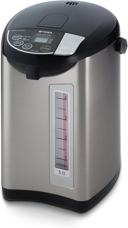 Tiger PDU-A50U-K Electric Water Boiler and Warmer, Stainless Black, 5.0-Liter
