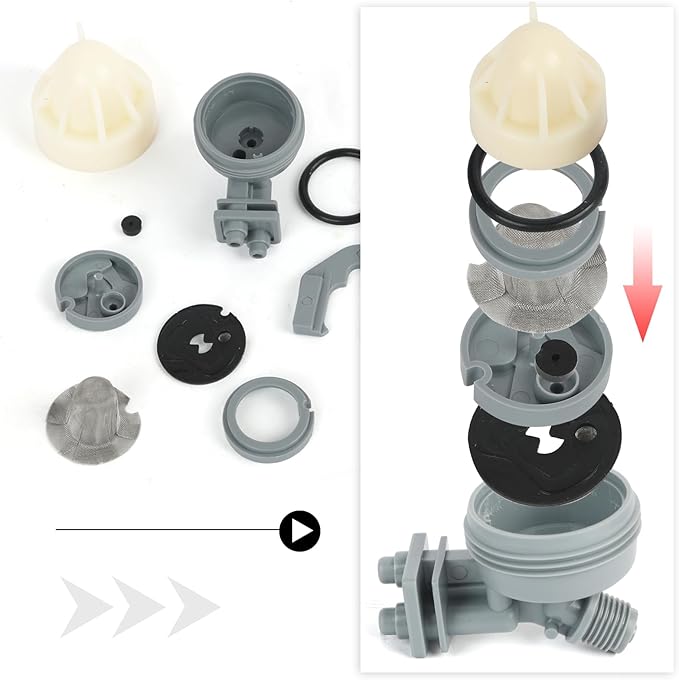 Water Softener Nozzle and Venturi Assembly 7187065 Replacement, Compatible with GE, Kenmore, Morton, Whirlpool, NorthStar, Rheem Replaces 7214969, 7165704, 7238450 and WS15X10027 WS15X10046